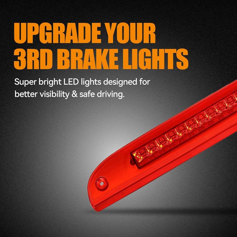 Cxdar Third 3rd Brake Light LED for 2002-2010 Ford Explorer, 2008-2012 Ford Escape High Mount Rear Brake Lights Assembly, Waterproof Center Cab Lamp Stop Light (RED) - Image 3